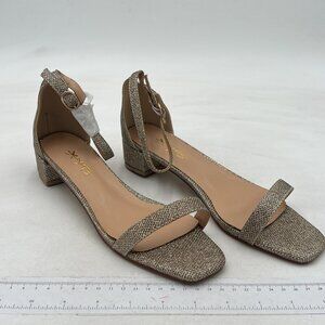 XYD Heels for Women, Open Toe, Ankle Strap, Buckled Low Chunky Block Pumps Shoes
